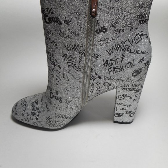 NEW SAM ELDELMEN Silver Retro Club Style Ankle Boots - Picture 5 of 8